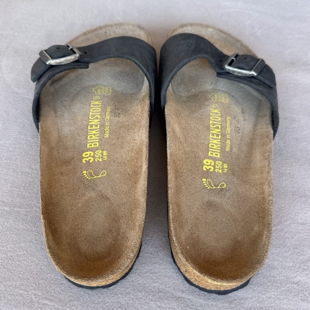 Size 39/W8 - Birkenstock Madrid BS BLACK Birko-Flor Sandal Women's - Picture 7 of 7